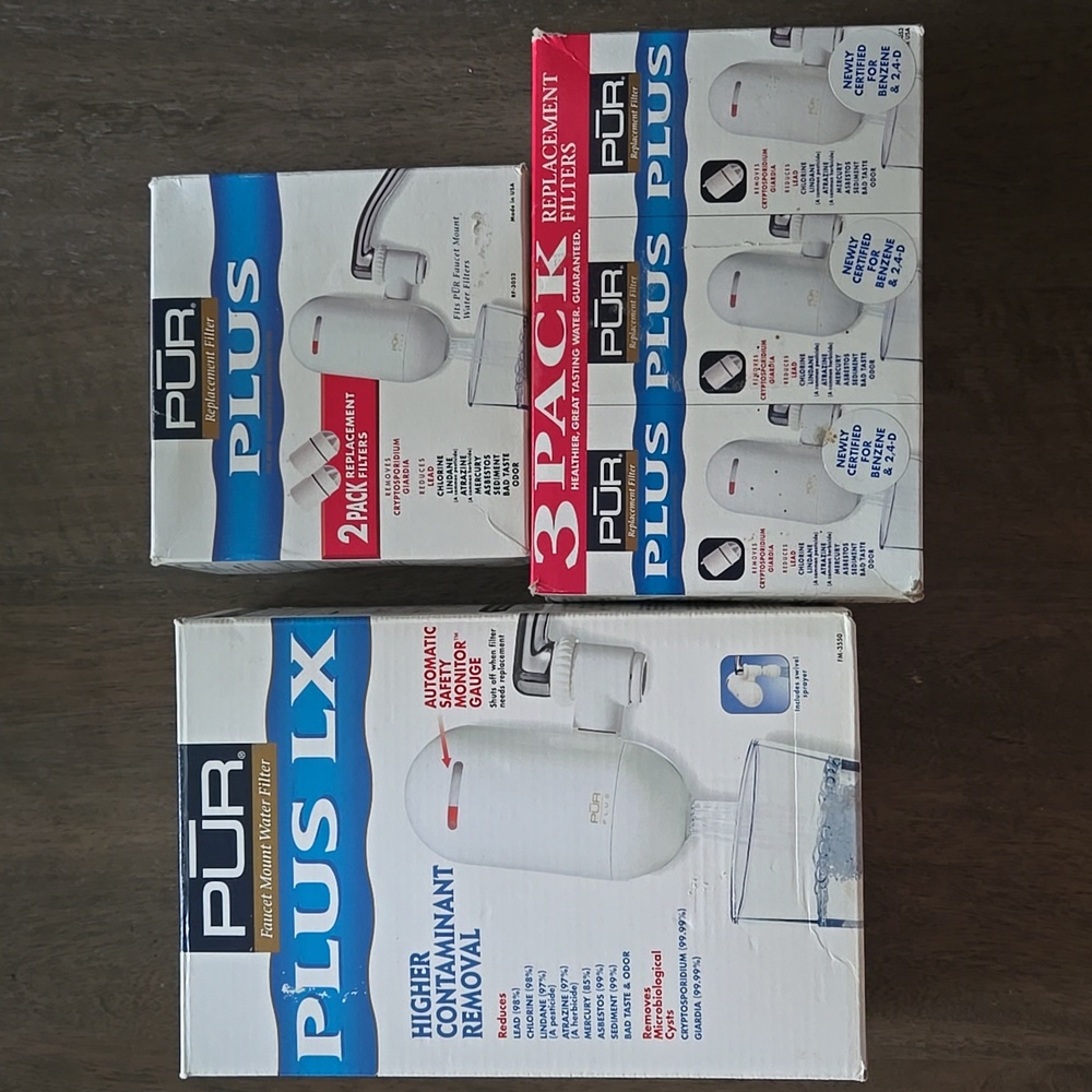 PUR PLUS LX Faucet Mount Water Filter System with 6 Total Replacement Filters